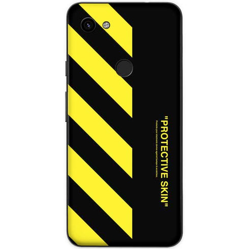 Black and Yellow Stripes Google Pixel 3a Skin